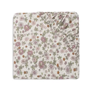 Çarçaf me llastik Retro Flower Jollein