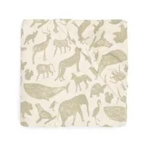 Çarçaf me llastik Animals Olive Green Jollein