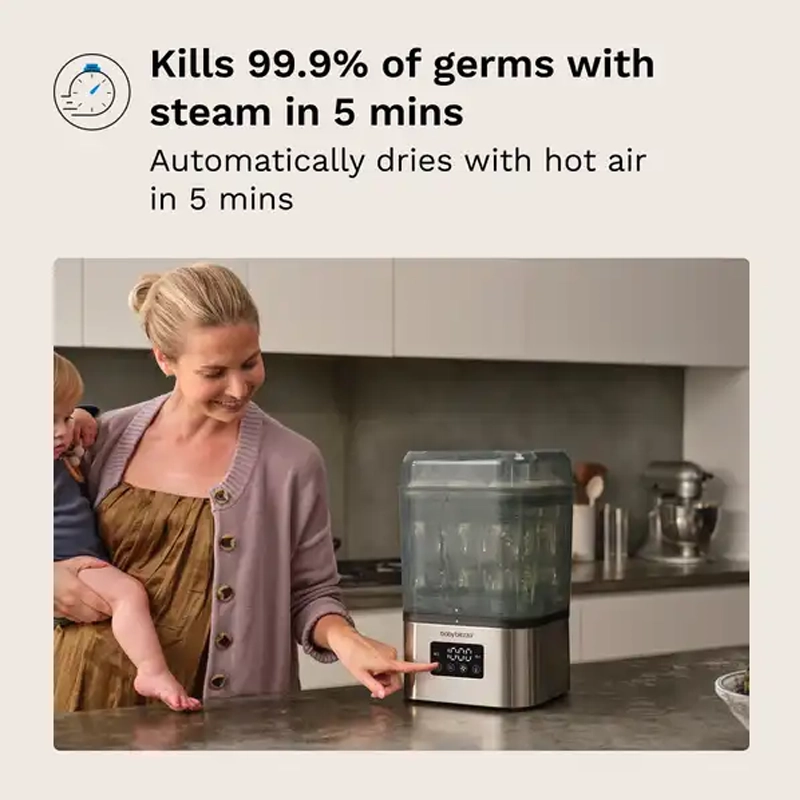 Sterilizues dhe tharës 4 në 1 ngjyrë argjendi Baby Brezza - Figura 4